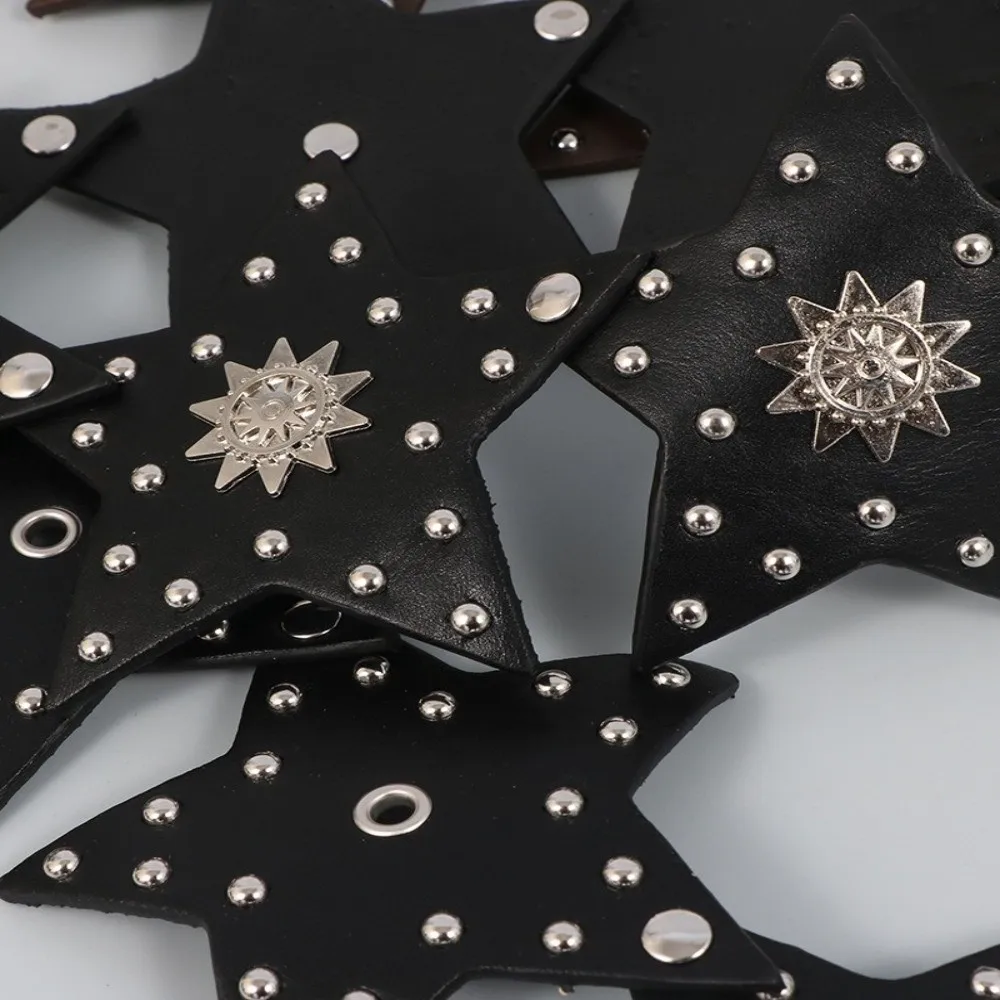 

Trendy Retro Star Patchwork Belt Five-Pointed Star Wide Punk Belt PU Leather Western Cowboy Belt for Women