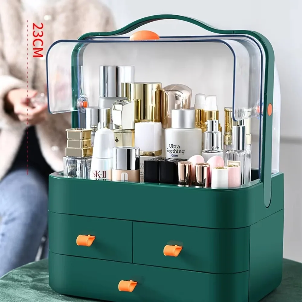 Makeup Organizer Box Desktop Drawer Storage Box Skincare Jewelry Storage Containers Dustproof Transparent Dressing Table Holders