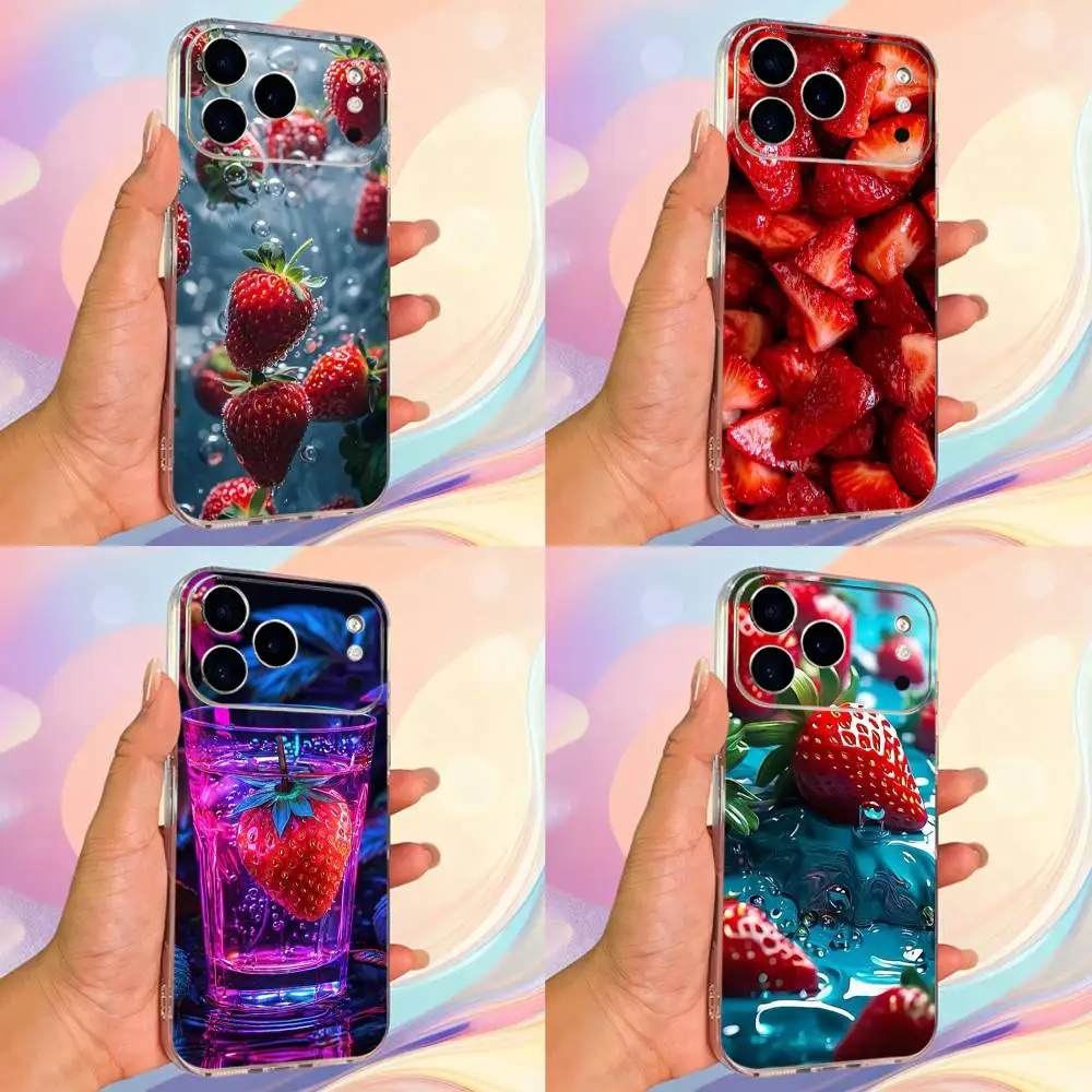 

Delicious Fruit Strawberry Phone Case For iPhone 14,13,12,11,17,16,15,Pro,Max,Plus,X,XS,XR,SE,Mini Transparent Soft Cover