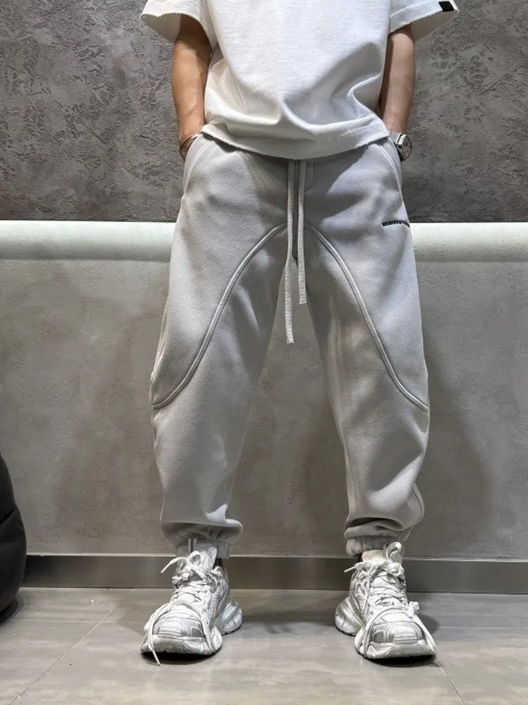 

Брюки Harlan оригинального дизайна, утепленные флисовые мужские повседневные брюки, модные спортивные брюки с манжетами, универсальная уличная одежда