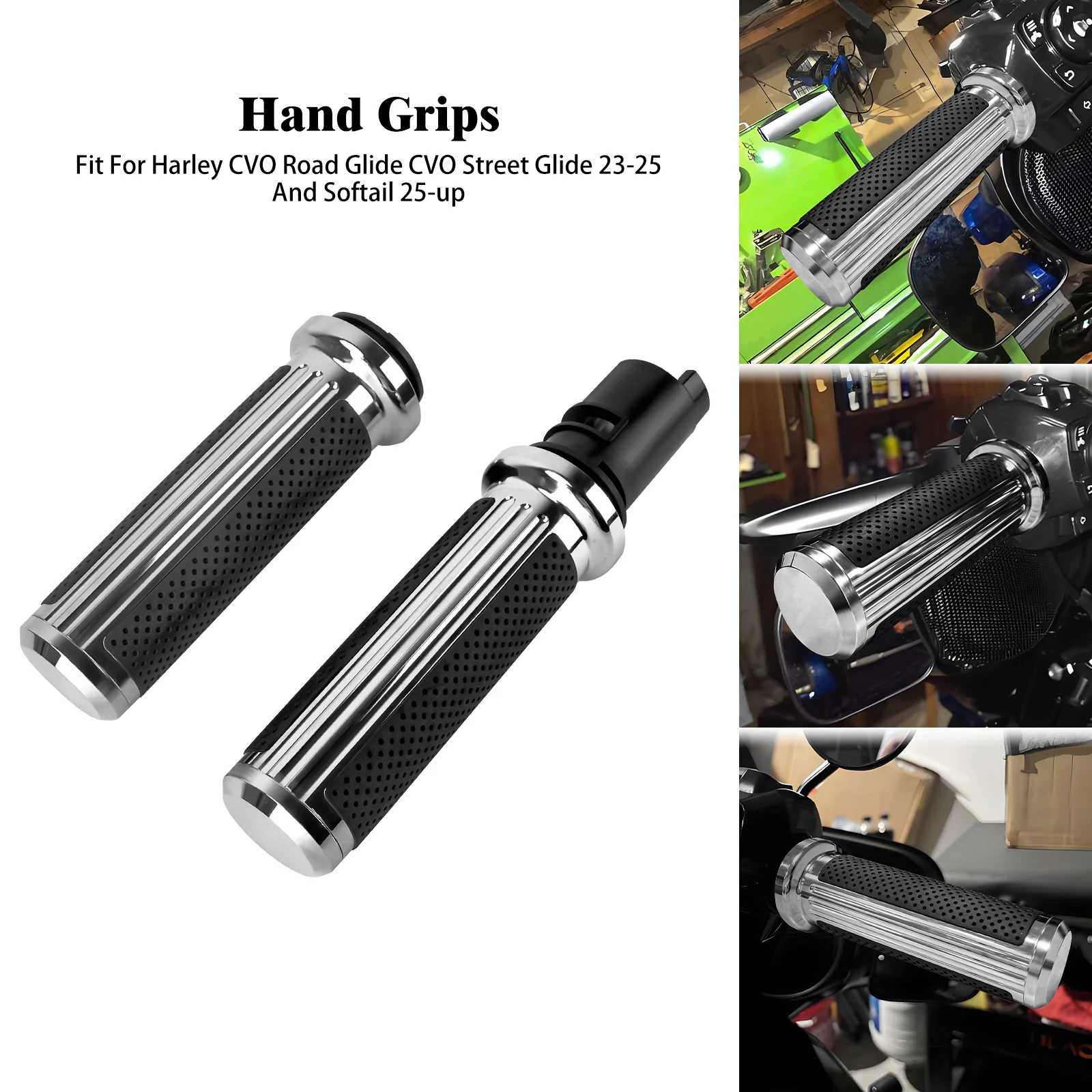 

Motorcycle 1'' Hand Grips Handle Bar For Harley Touring Road Street Glide CVO 2023-25 FLHXUFLHXU Softail Fat Boy Deluxe 2025-Up