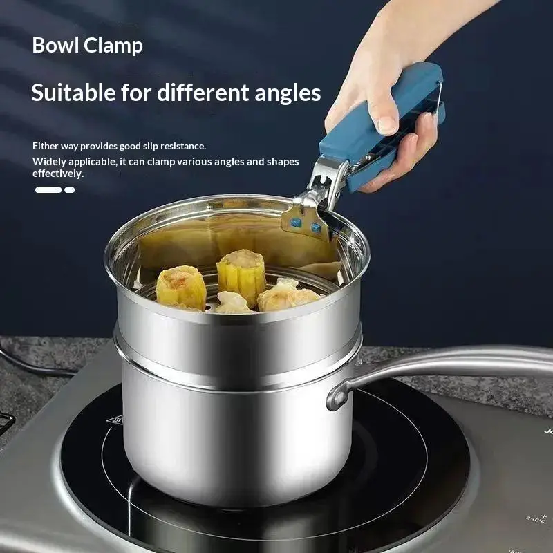 Durable Stainless Steel Bowl Gripper Clip Anti Scald Non Slip Handle Lifts Hot Bowls Plates From Steamer Microwave Oven