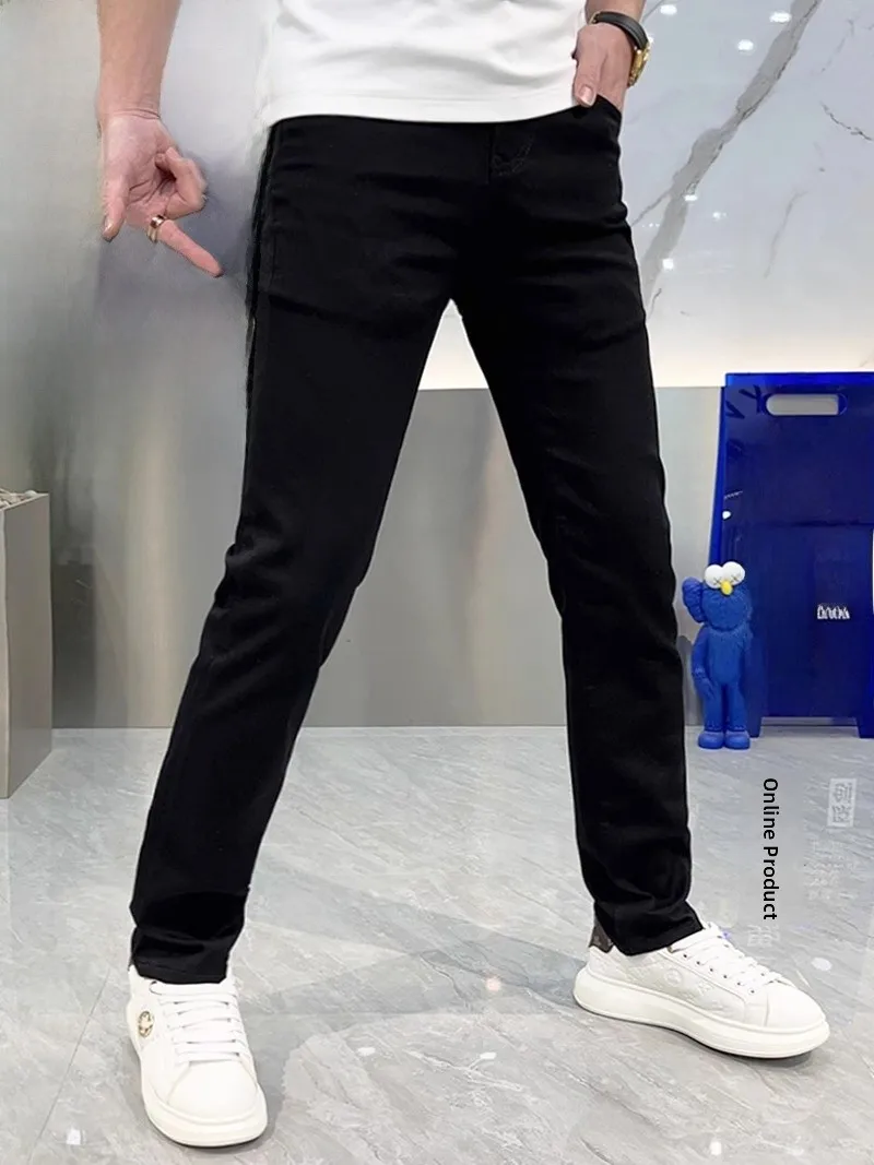 

Джинсы Slim Fit Bla, мужские, весенне-летние, тонкие, повседневные, универсальные, длинные брюки, дышащие, удобные, молодежные, модные, прямые джинсы