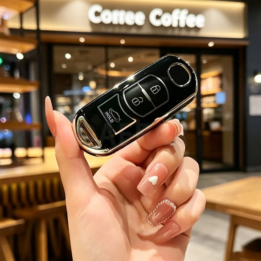 3 Buttons TPU Car Key Case Cover For Mazda 2 3 5 6 BL BM GJ Atenza Axela Demio CX-3 CX3 CX-5 CX5 CX7 CX-9 CX8 Keychain