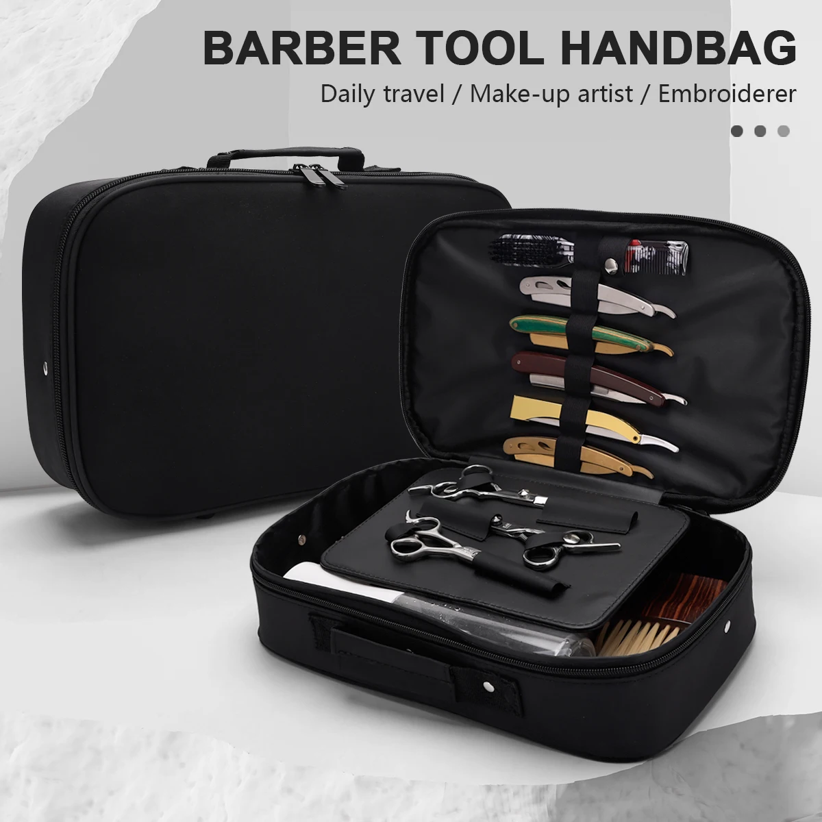 

Barber Electric Clipper Bag Salon Hairdressing Tool Storage Bag Carrying Travel Shaver Organizer Beard Trimmer Box Holder