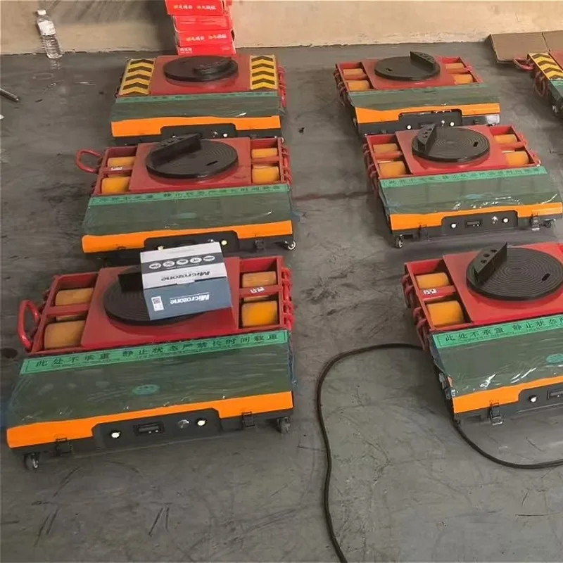 Battery Powered Load Moving Skates Remote Control Electric Transporter 20Ton 50Ton 360 Steering Heavy Equipment Trolley