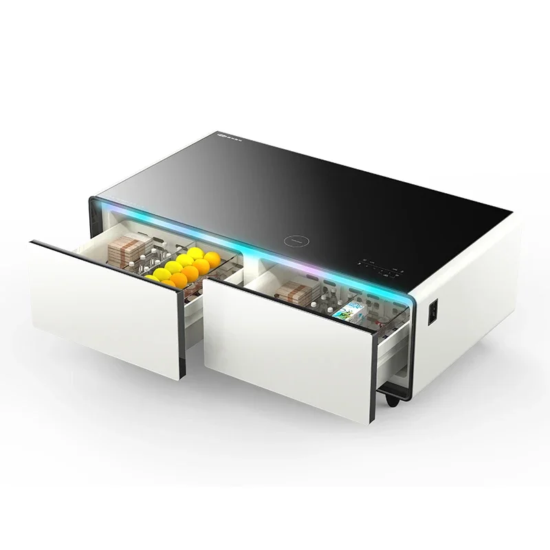 Customized Double Door Mini Refrigerator Storage Room Multifunctional Refrigerator Living Room Furniture Smart Coffee Table