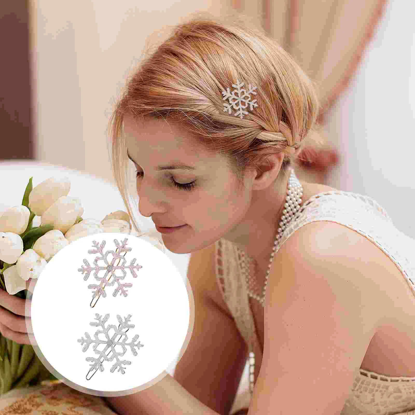 8 Pcs Snowflake Hairpin Filler Toppers Bridal Clip Christmas Women Accessories Giveaway Child