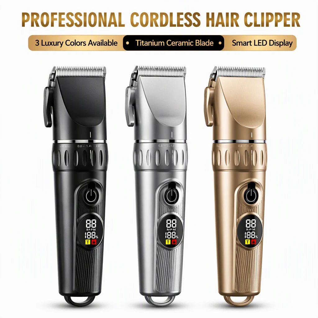 Professional barber scissors set men's professional barber set ceramic cutter head rechargeable 1800mAh beard trimmer ceramic