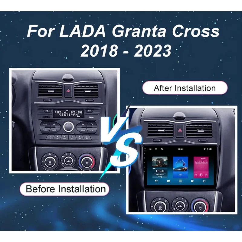 Car Android Radio Stereo For LADA Granta Cross 2018 - 2023 Carplay Auto Multimedia Video Player GPS Navigation No 2din 2 din DVD