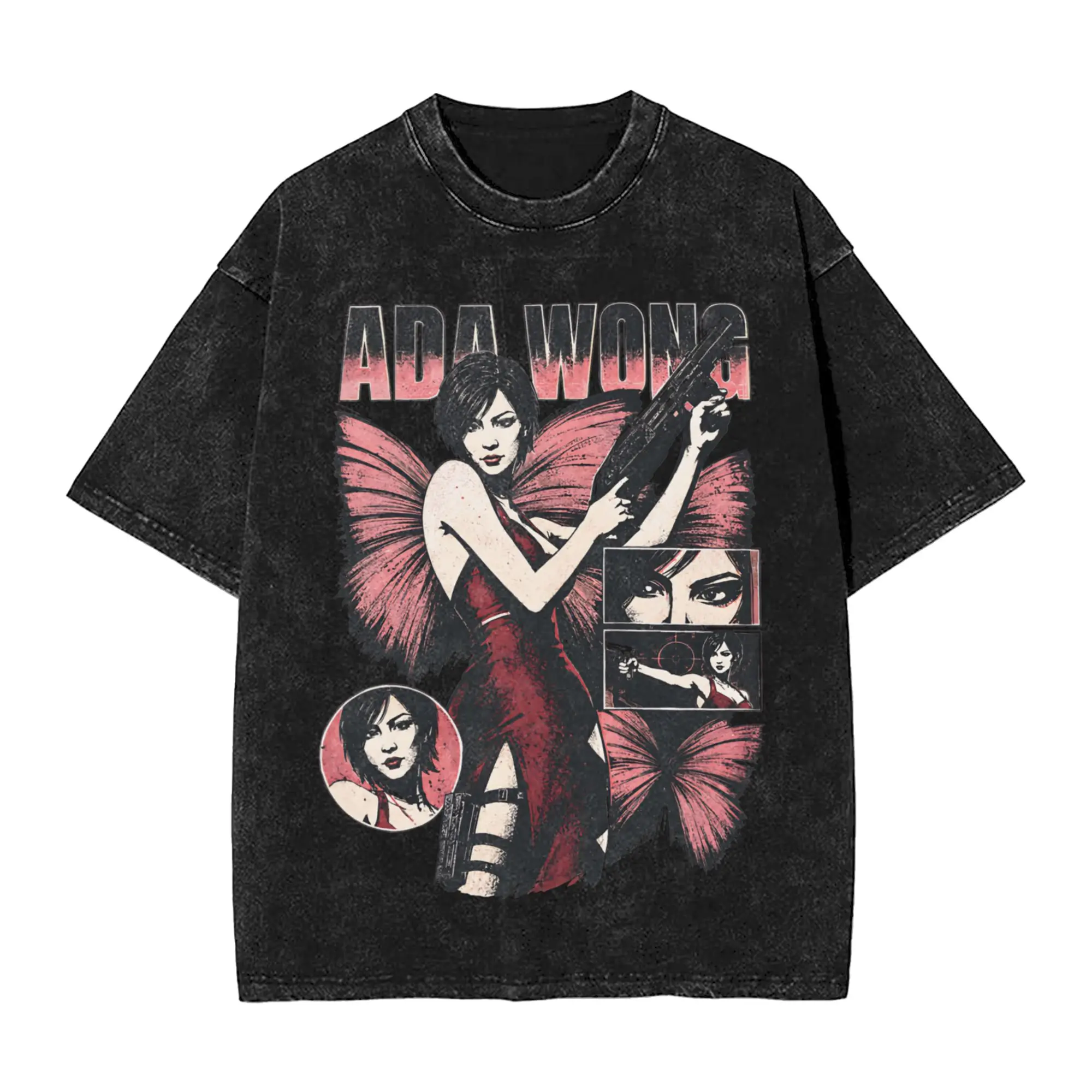 Men's Ada Wong Red Dress T-Shirts Residents Evil Top Tees Summer Vintage Short Sleeves T Shirt O Neck Harajuku Tee Shirt Cheap
