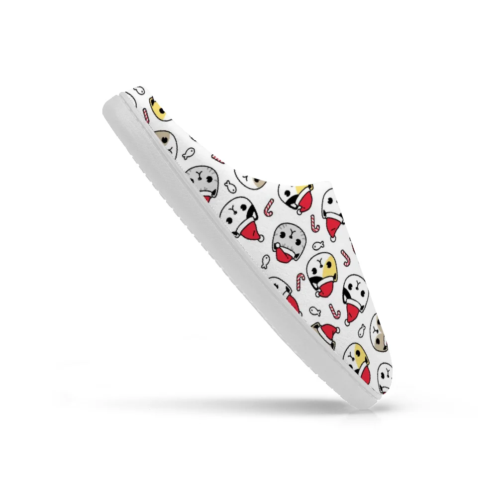 Рождественские домашние хлопковые тапочки с изображением кота, удерживающие улыбающиеся домашние хлопковые тапочки высокого качества, плюшевая повседневная теплая обувь, термотапочки