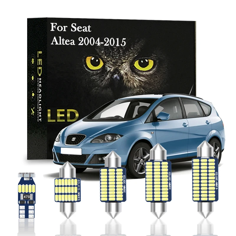 

Canbus For Seat Altea XL 5P1 GPS 2004 2005 2006 2007 2008 2009 2010 2011 2015 Indoor LED Kit Front Dome Light Trunk Lamp