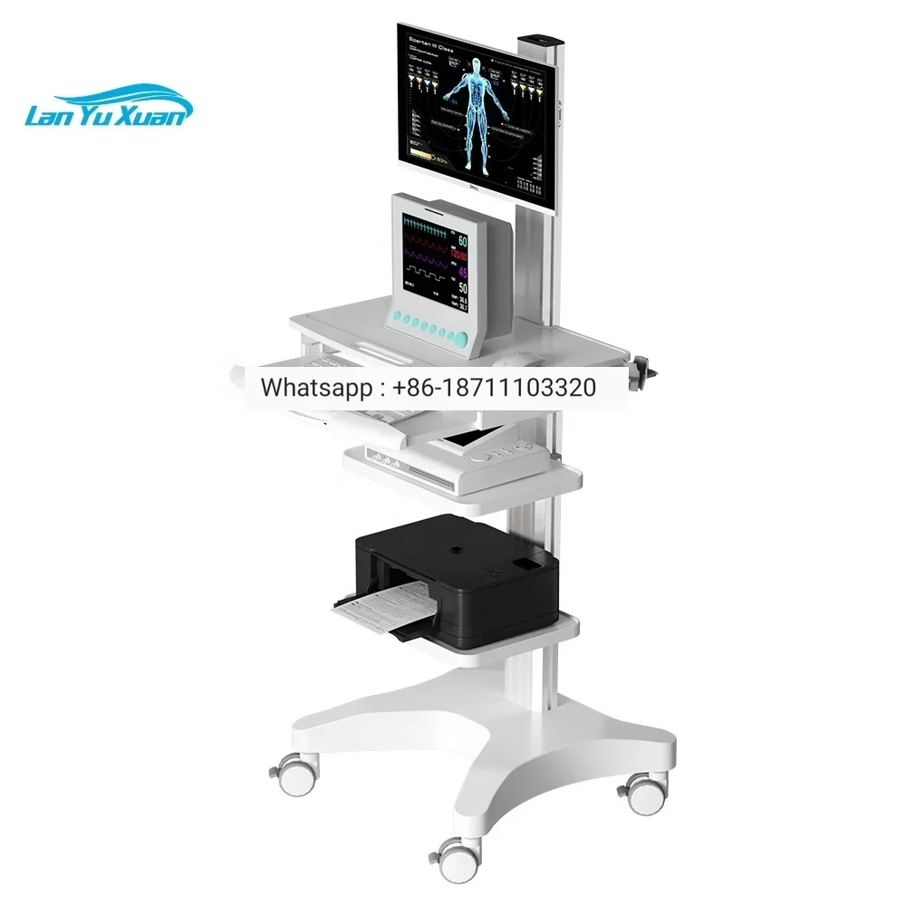 

ABS Plastic Modern Style Hospital Trolley Cart Endoscope Medical Mobile Workstation for