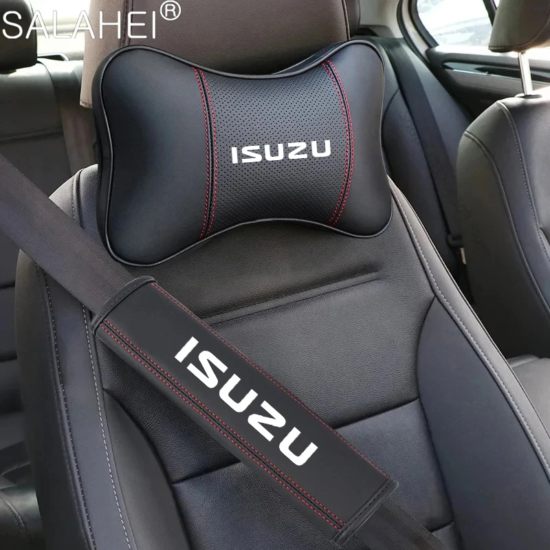 Almohada para el cuello del asiento del coche, cojín para reposacabezas, cinturón de seguridad, hombreras para Isuzu Mux Trooper ELF NQR 75 Forward Rodeo Bighorn D-MAX