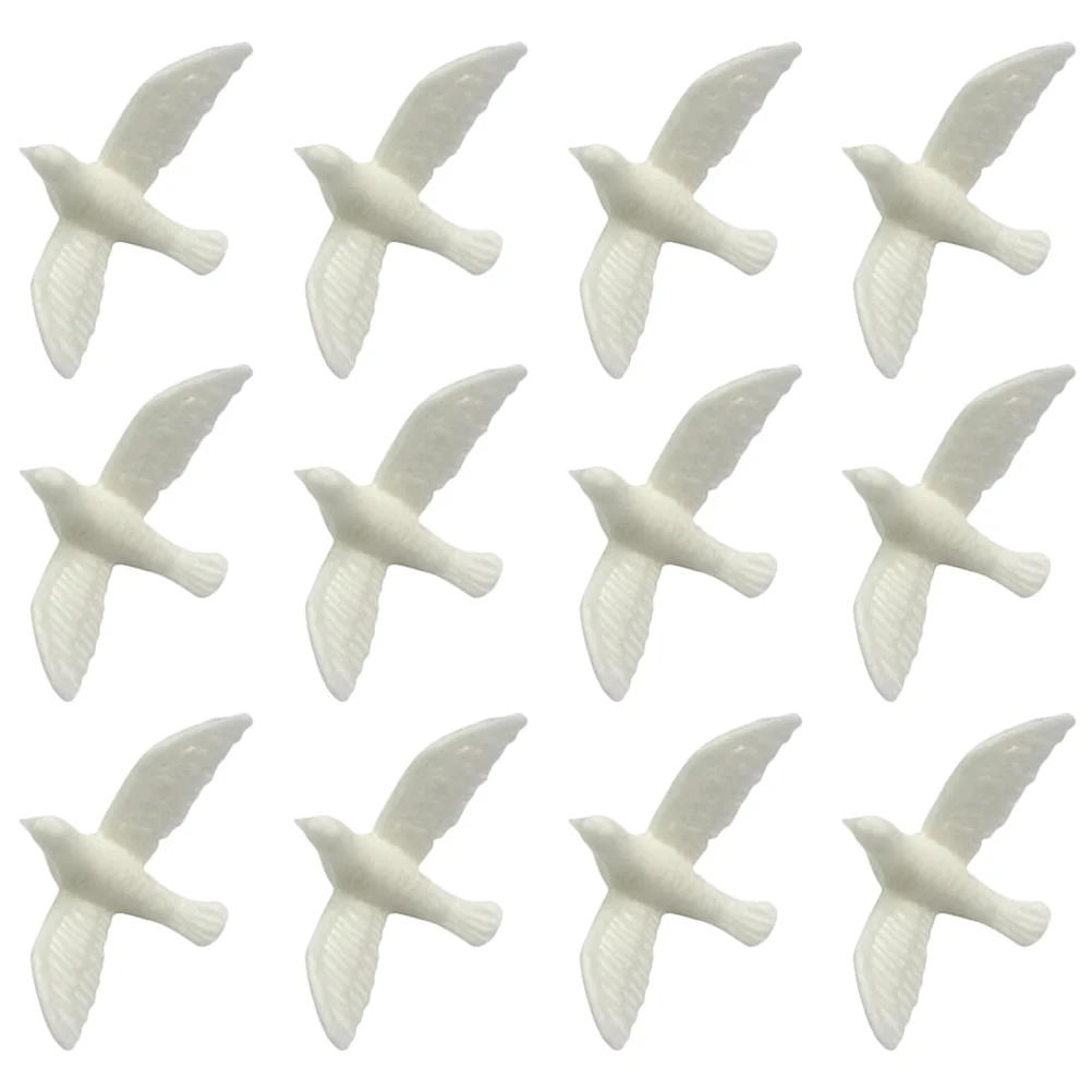 12 Pcs Micro Landscape Ornament Dollhouse Miniature Accessories Animals Dove Body Wash Simulate Birds Prop Pigeon The Child