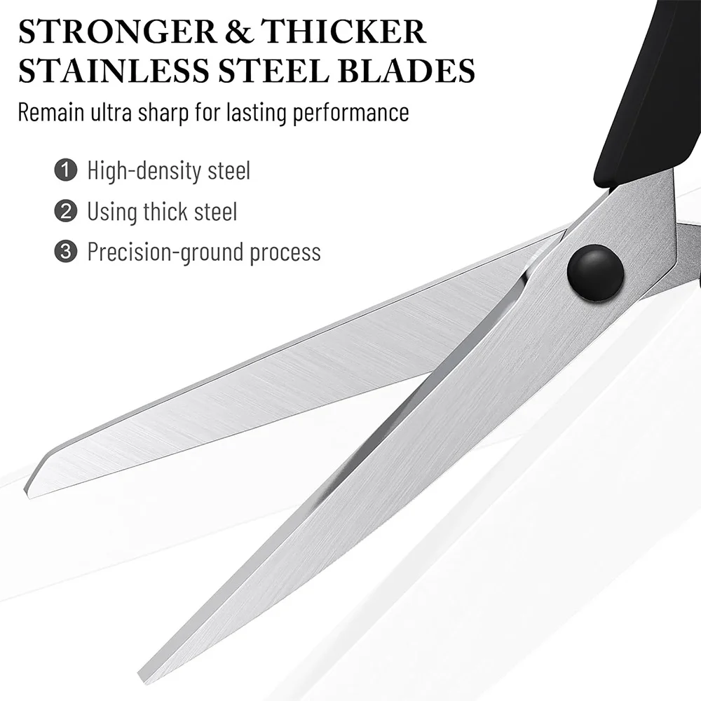 مقص لجميع الأغراض مكون من 3 قطع، مجموعة مقص شديدة التحمل مع شفرات سميكة وحادة، مقصات ممتازة بمقابض ناعمة #6