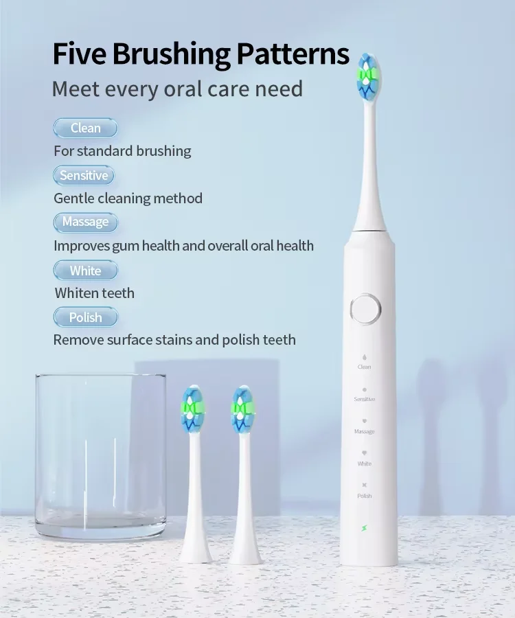 Sarmocare X700 Kabellose Schallzahnbürste mit 6 Bürstenköpfen, Reiseetui und Ladegerät, Smarte Zahnbürste für Erwachsene – Detail 2