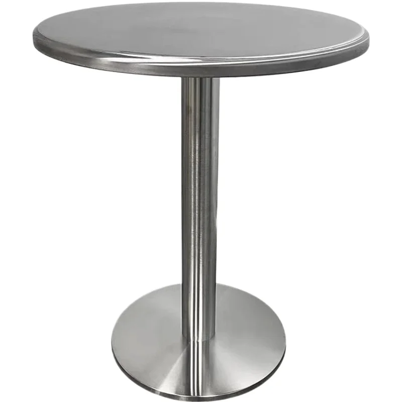 Internet celebrity milk tea shop cafe transparent acrylic chair stainless steel industrial wind solid small round table