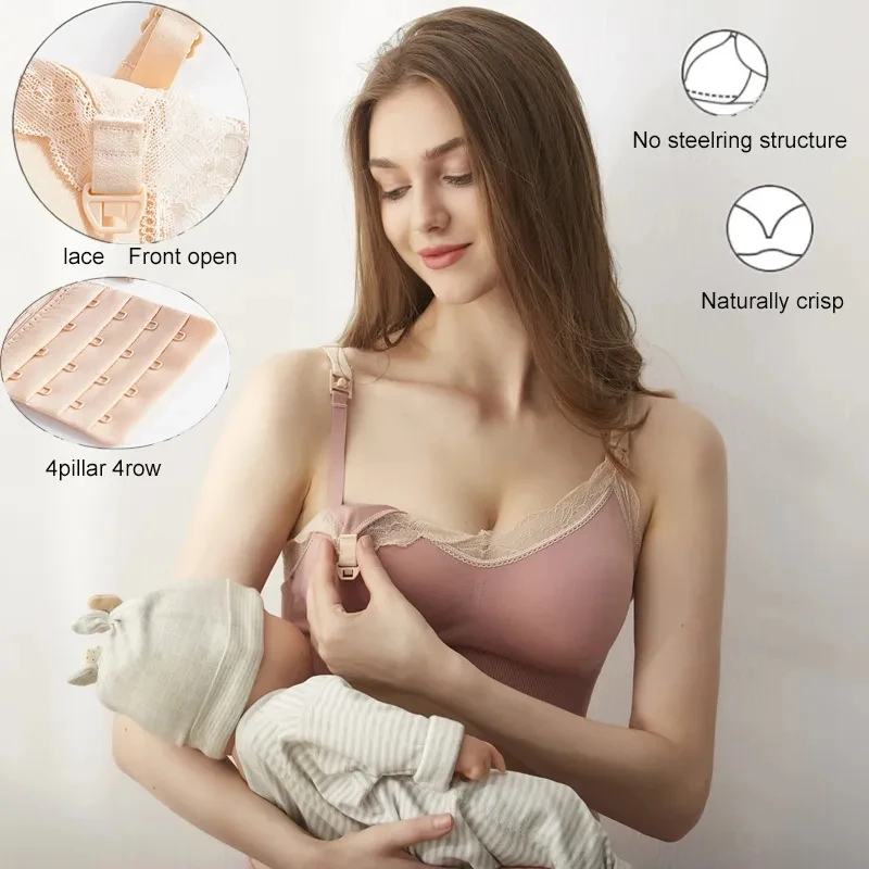 3D seamless weaving, comfortable without steel rings, natural and straight, fine craftsmanship, convenient breastfeeding button,