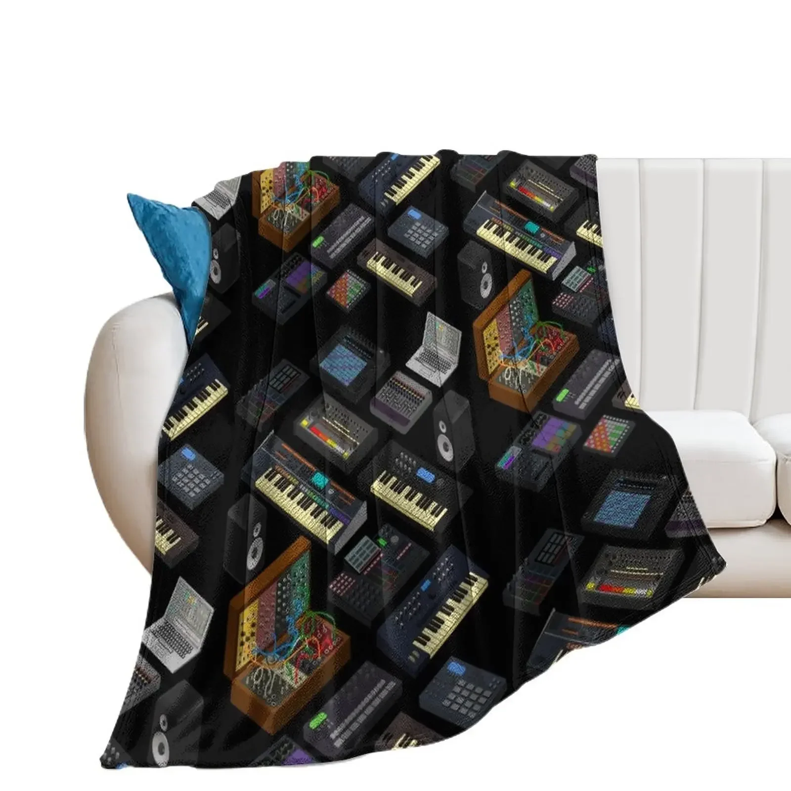 Synthesizers for Electronic Music Producer Throw Blanket Hair Luxury Designer Summer Extra Large Throw Blankets