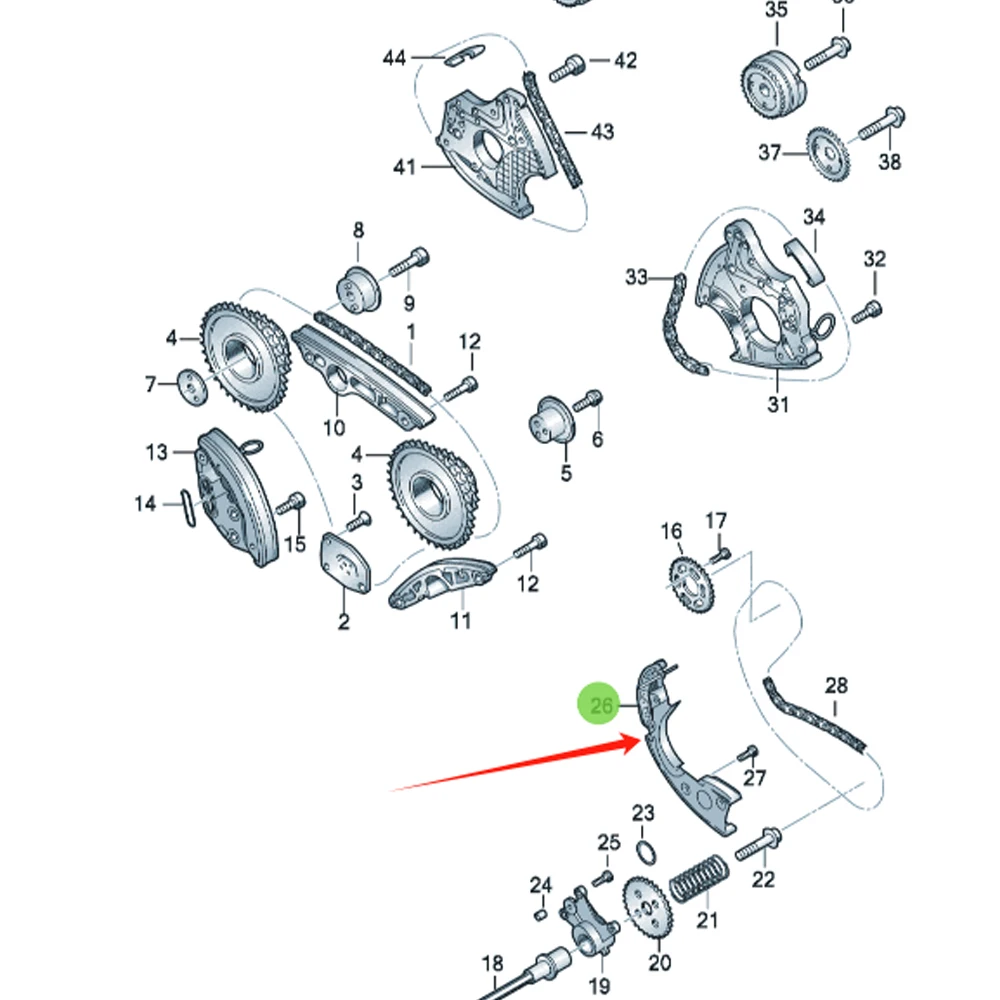 06E109507D Chain tensioner For VW Touareg 2013-2014 Audi A6L 2005-2012 A4L 2009-2016 A4 S4 2005-2008 A6 S6 2009-2011