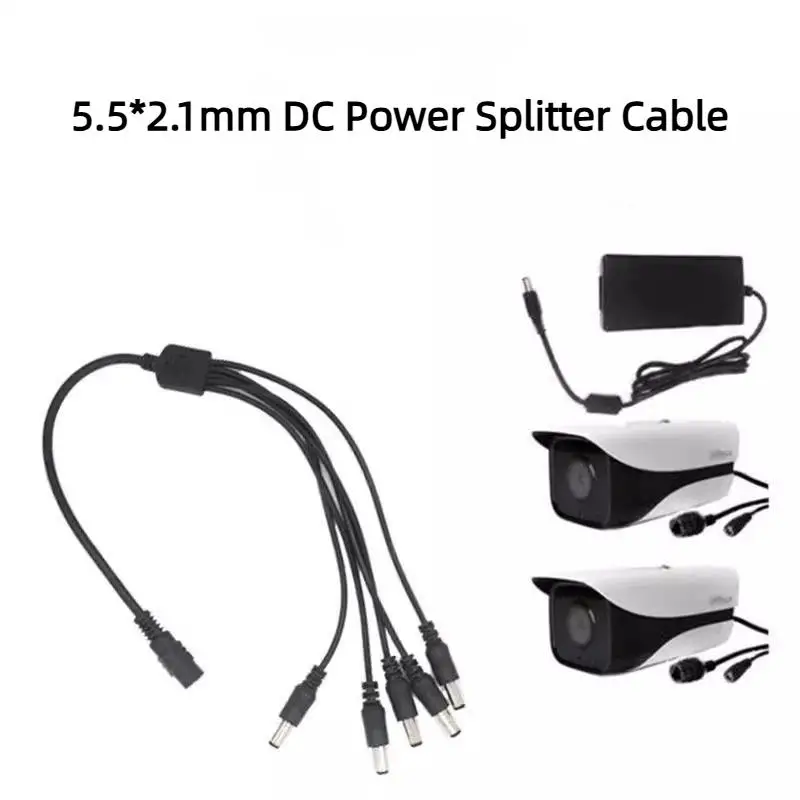 55x21mm 1 To 2 3 4 5 6 8 Way DC Power Splitter Cable 12V Adapter Cord For LED Strip Lights Camera