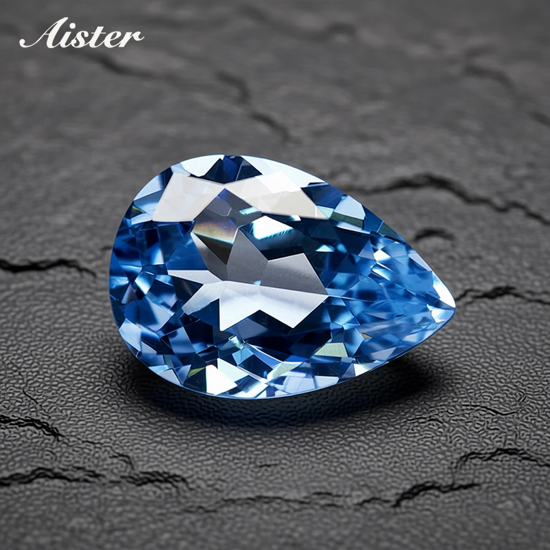 

Аквамарин-спинель в форме груши, свободный драгоценный камень, бриллиант для изготовления ювелирных изделий