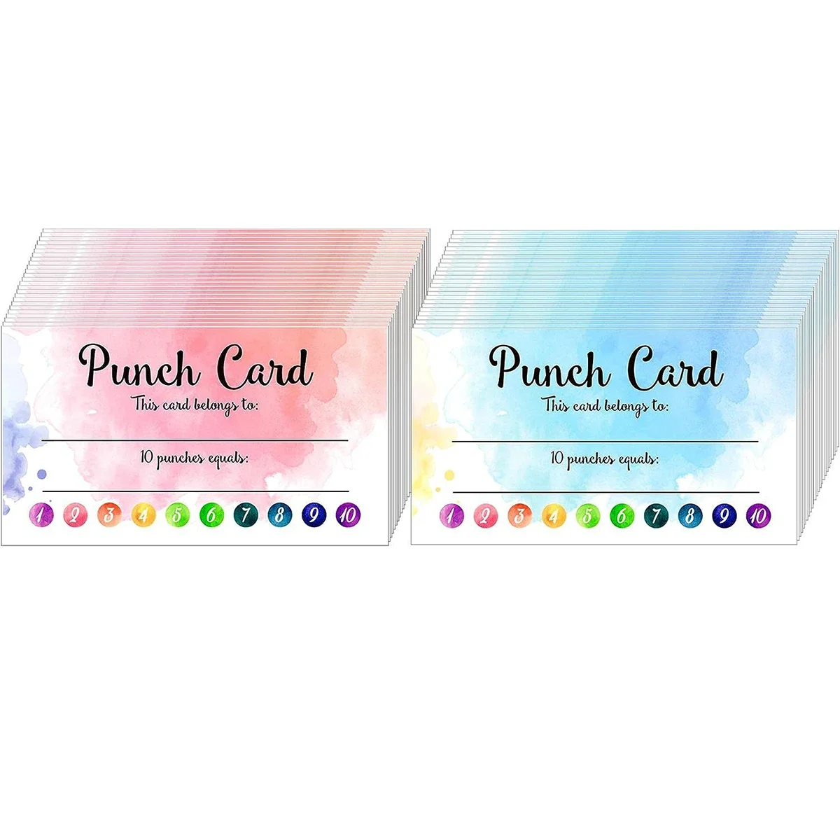 50pcs/set Punch Cards Incentive Loyalty Reward Card Student Awards Cards for Business Classroom Kids Behavior Students Teachers