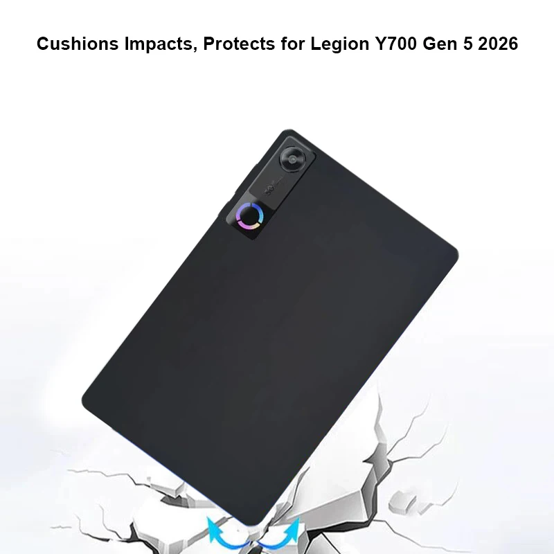 

For Legion Y700 Gen 5 2026 Case Premium Silicone Soft Smooth Touch Full Edge Protection Honeycomb Cooling Shockproof Black