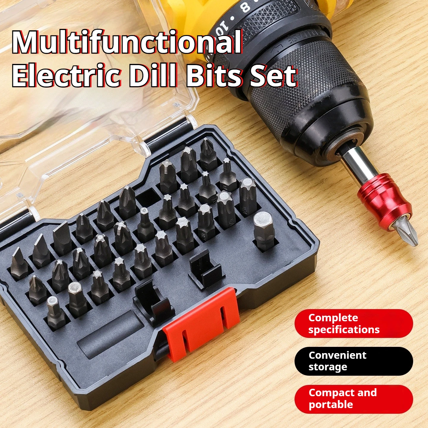 32 Pieces Outdoor Multi-functional Cordless Drill Hex Bit Set High Torque Portable Thickened Electric Screwdriver Bit Kit