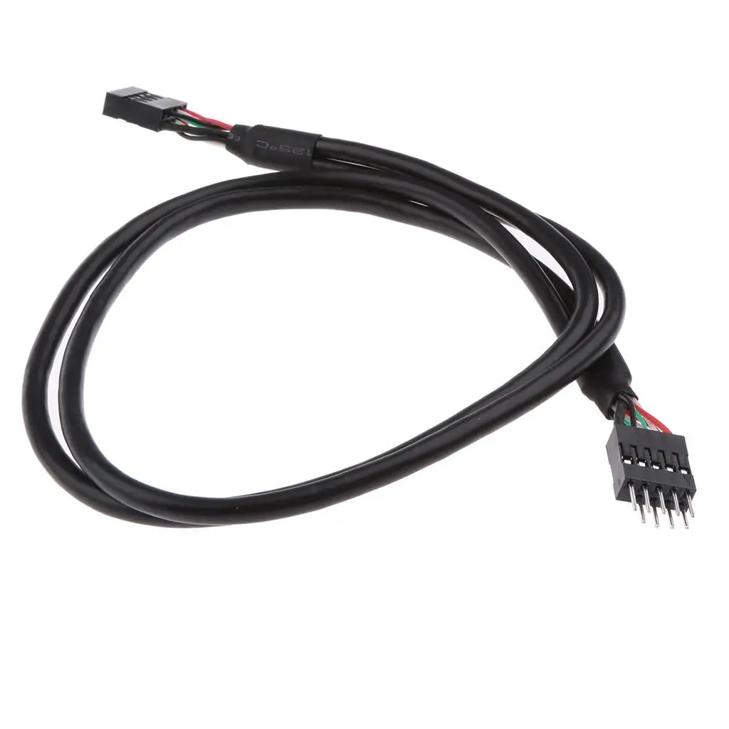 USB 2.0 9ピン to9ピン オス - メス USB 延長ケーブル ブラック-50cm