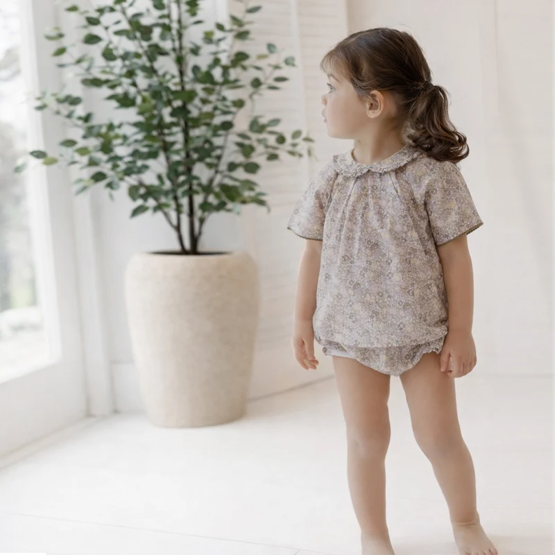 Ali layette SS26 bloomed collection two-piece set for baby girls cutest outfit for summer