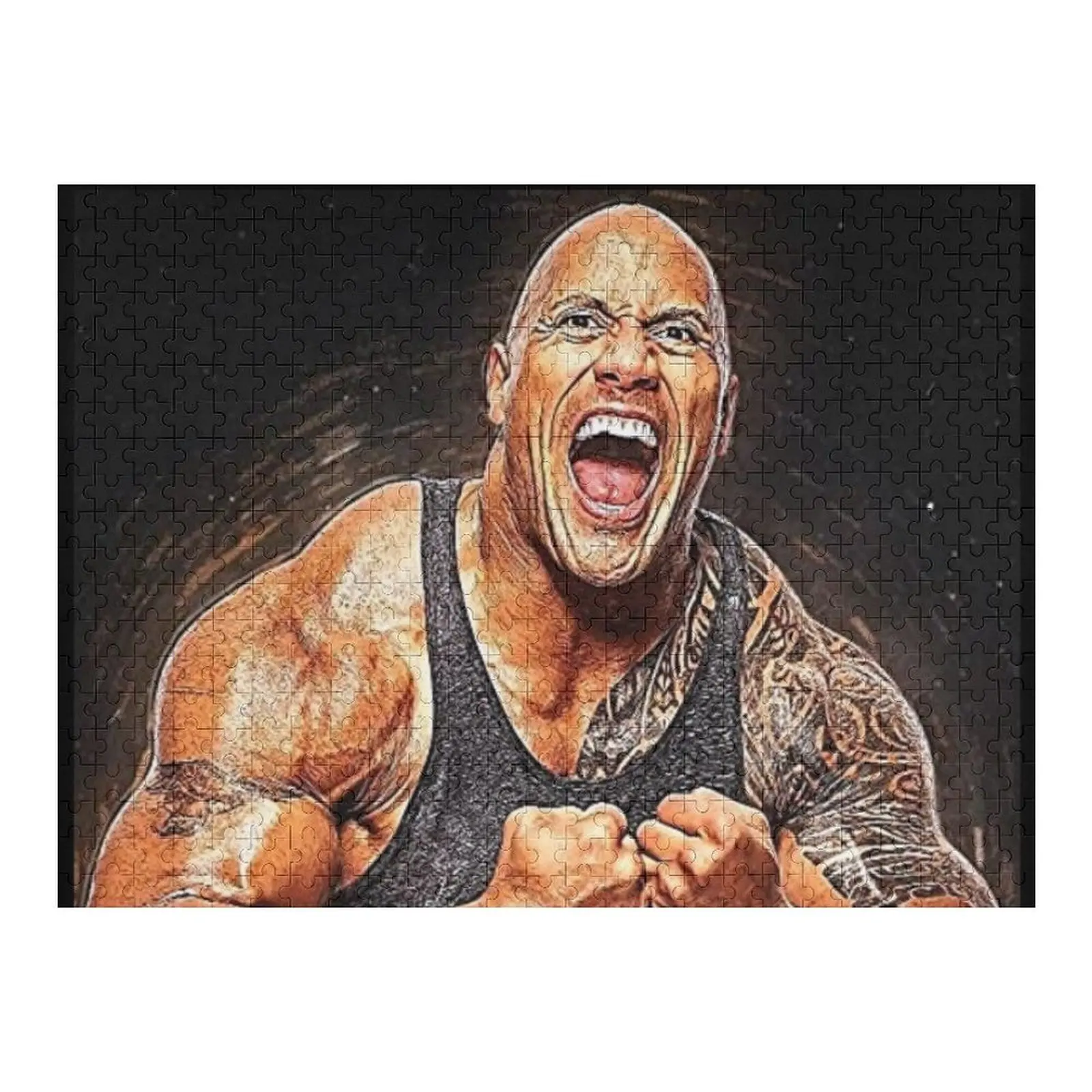 

dwayne johnson Jigsaw Puzzle Works Of Art Wooden Boxes Children Puzzle