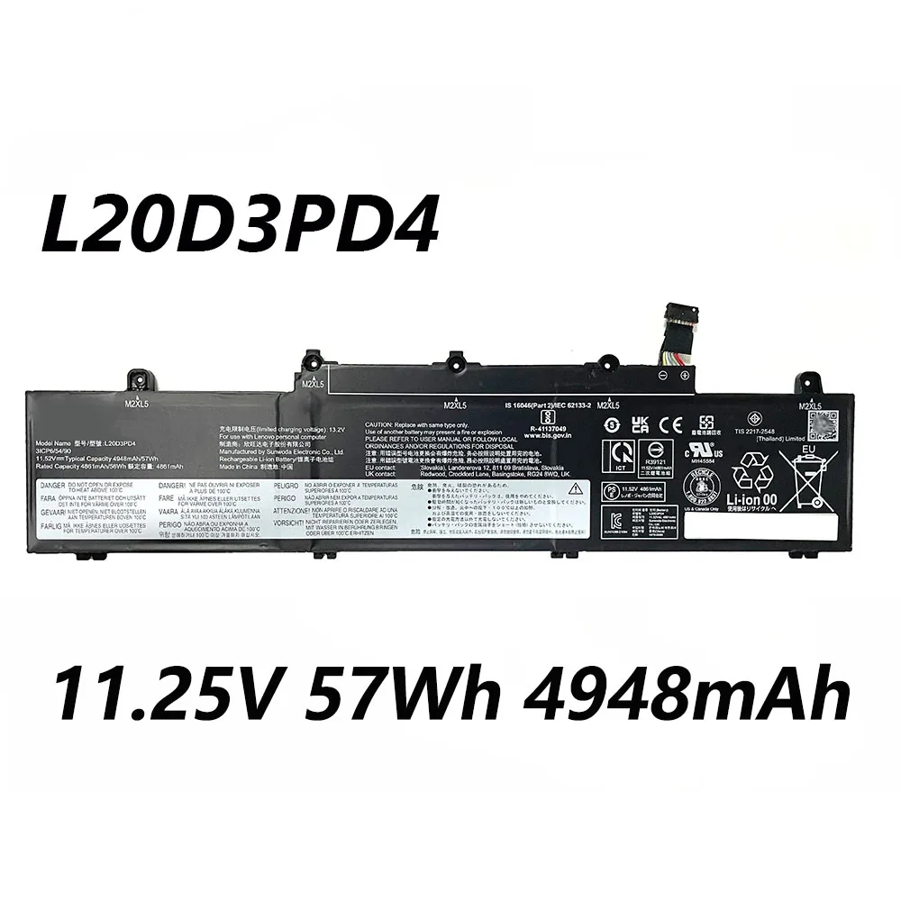 L20D3PD4 L20M3PD4 L20C3PD4 11.25V 57Wh 4948mAh Laptop Battery For Lenovo ThinkPad E14 E15 Gen2 Gen3 Series