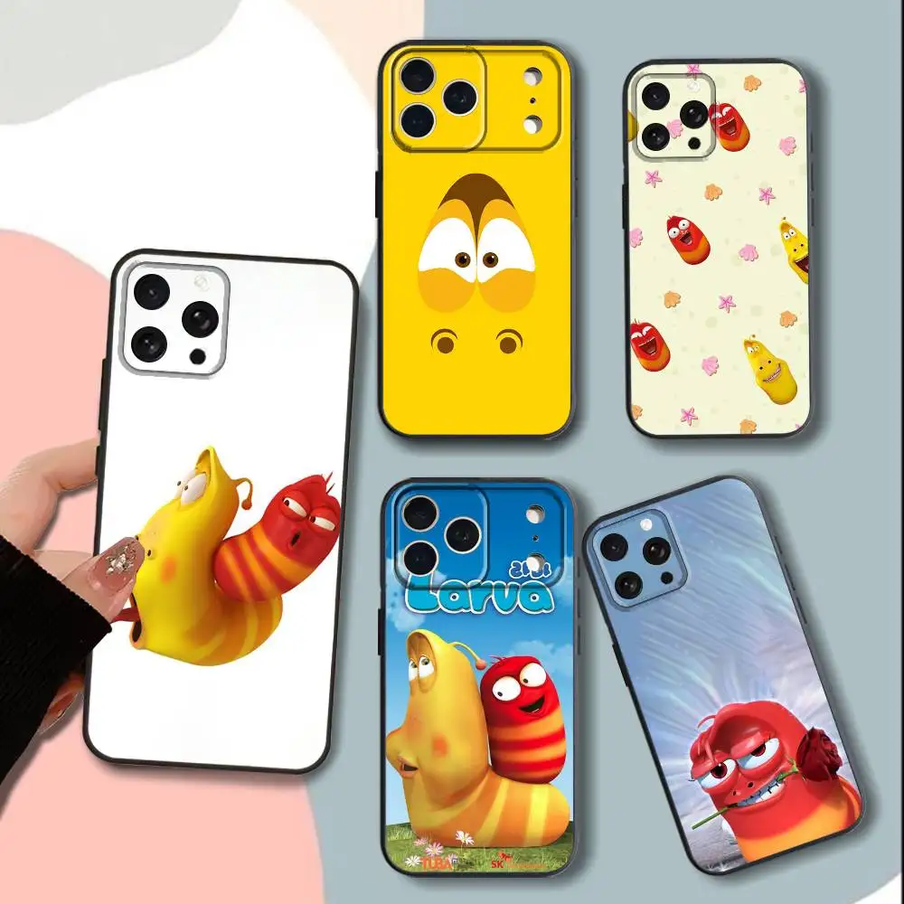 

Cartoon Animation L-Larvas Phone Case For iPhone 15,13,16,12,11,17,14,Plus,Pro,Max,XS,XR,X,SE,Mini,Soft Silicone Black Cover