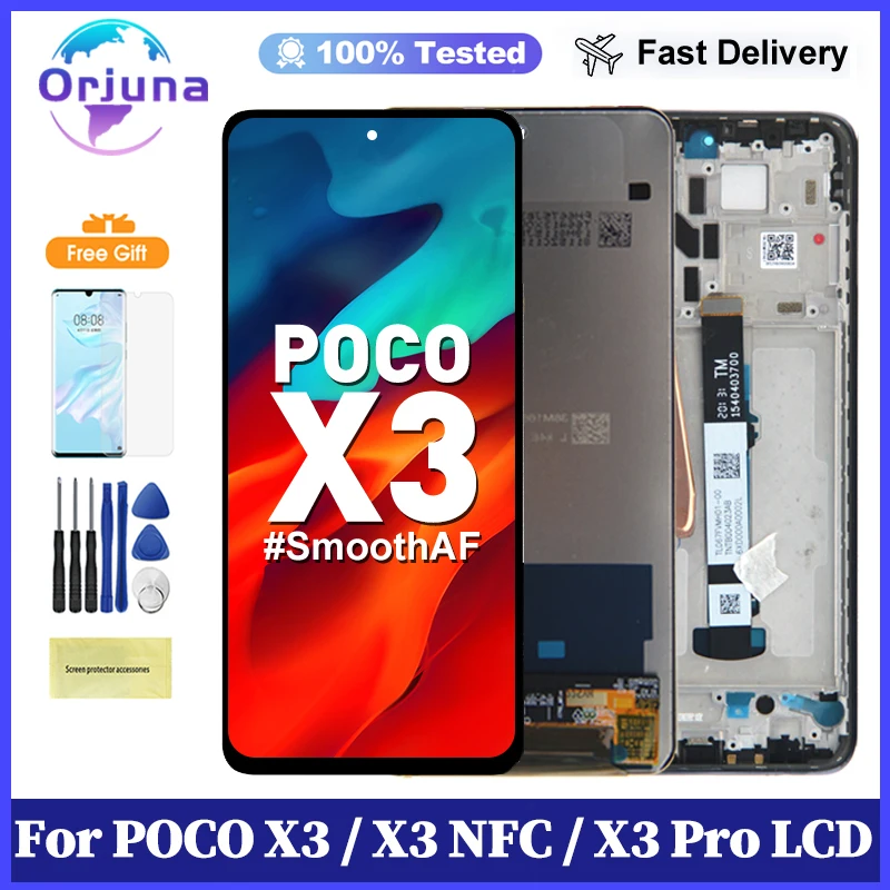 Original For Xiaomi POCO X3 LCD Display Touch Screen Digitizer Assembly For POCO X3 Pro NFC M2007J20CG LCD Replacement Parts