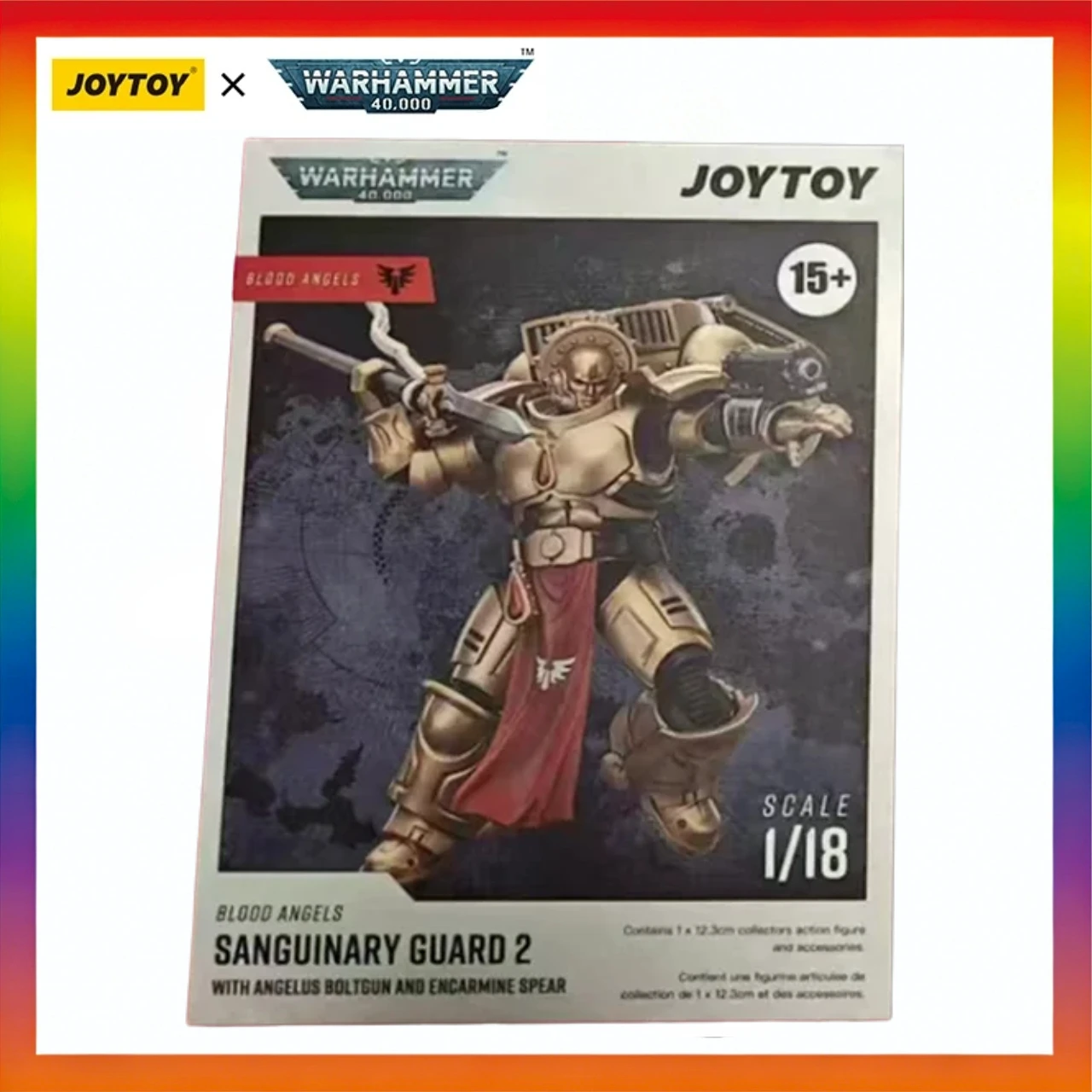

Original JOYTOY Warhammer 40K Blood AngelsSanguinary Guard 2 with Angelus Boltgun and Encarmine Spear Scale1/18Animation Figures