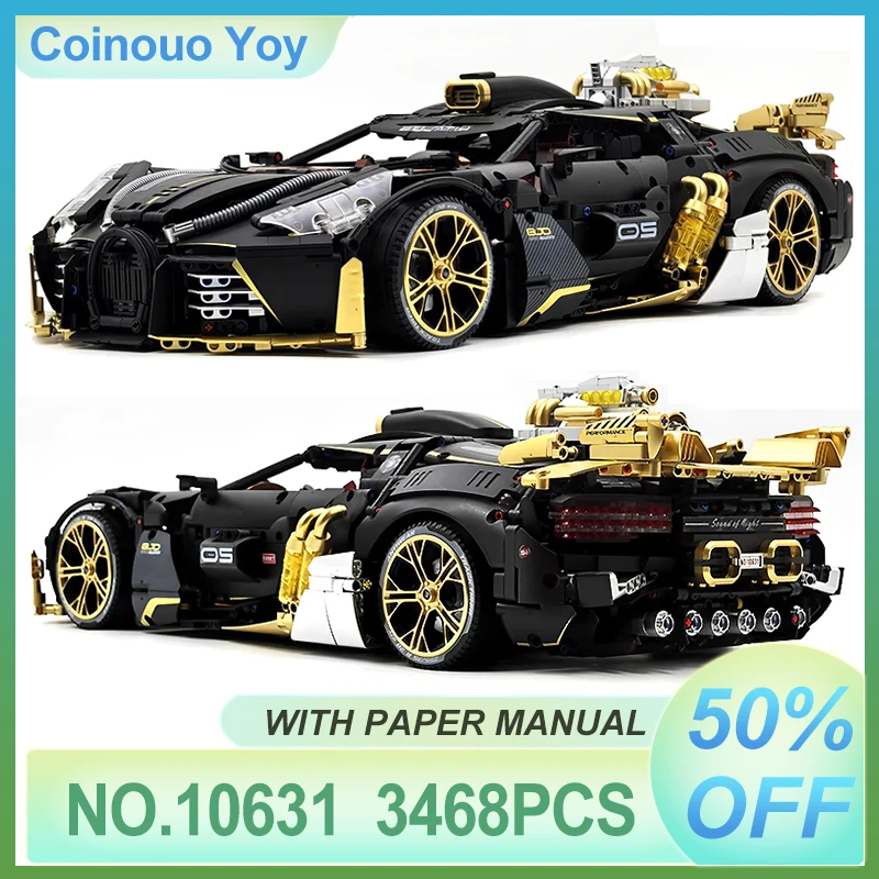 

Роскошный MOC 10631 1:8 Технический супер спортивный гоночный автомобиль Гиперкар Строительный блок Кирпичи Головоломка Развивающая игрушка Рождественские подарки для детей