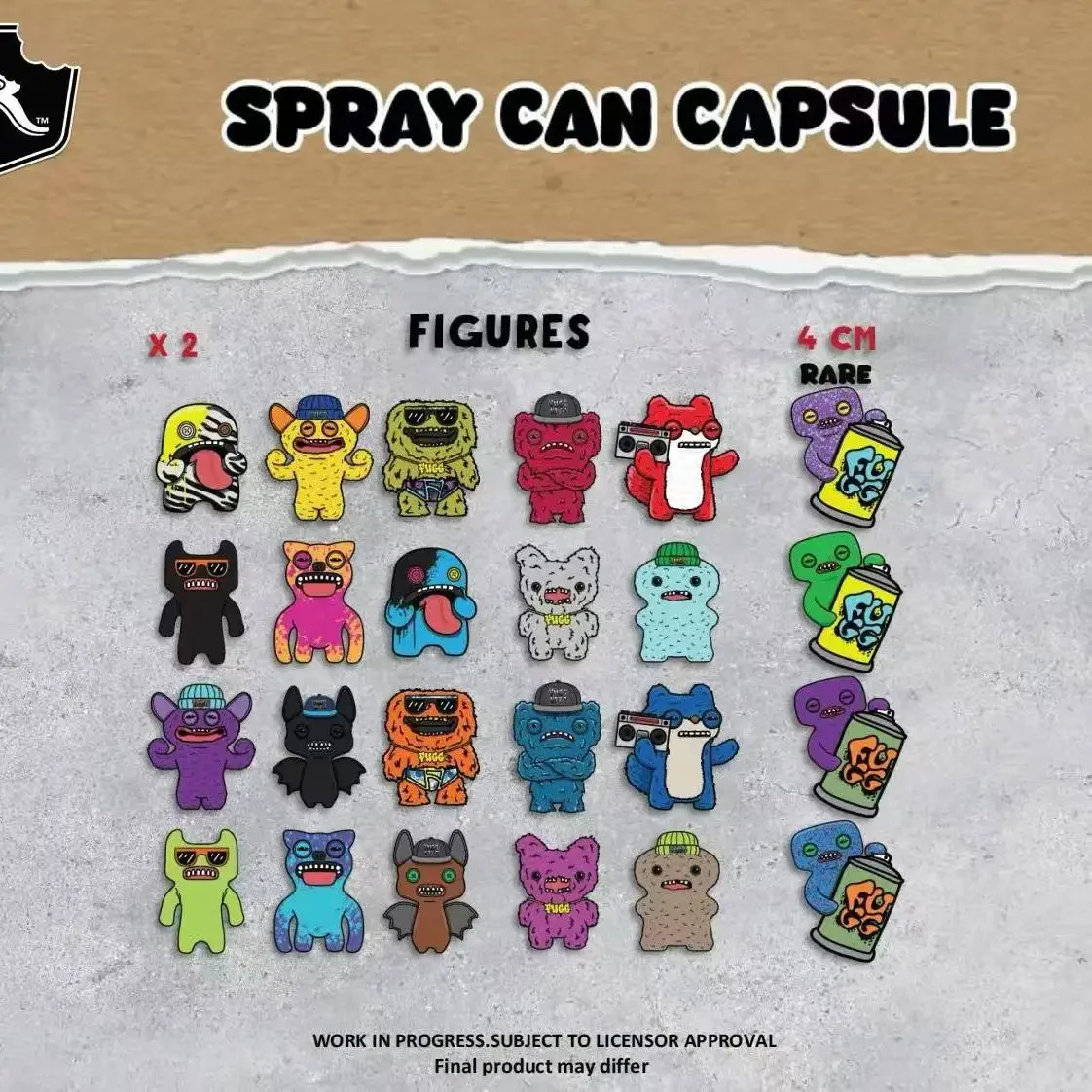 Fuggler Fugglife Spray Can Capsule Collectible Figure Monster Toy Desktop Ornament Surprise Gift  Collectors