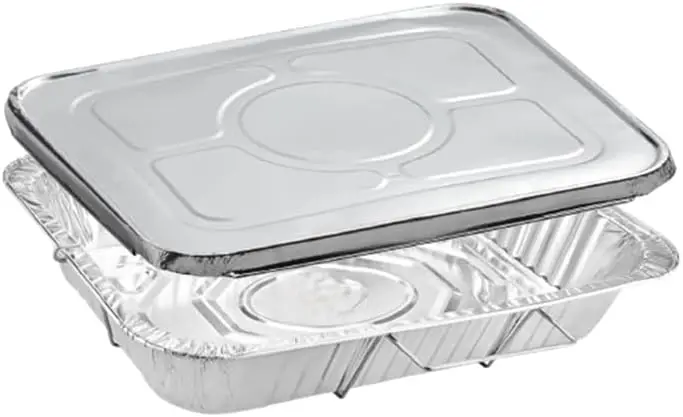 Full Size Aluminum Pans 20.75X12.75X3 with Lids & Handle Rack – BPA-Free, Non-Stick, Perfect for Roasting & Baking:50CT