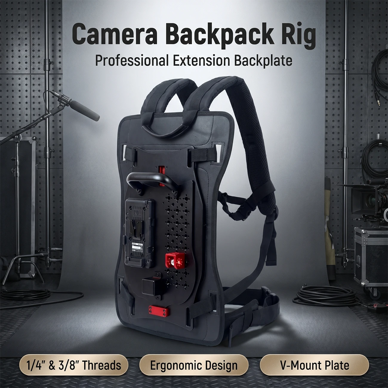 

V-Mount B-Mount Battery Quick Release Backpack Plate With 3Pin XLR Power Output For ARRI SONY RED Cinema Camera