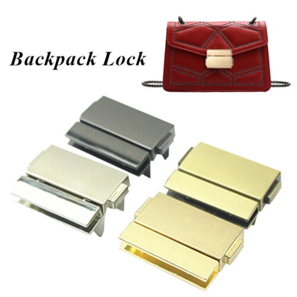 Zinc Alloy Bag Lock New Rectangular Lightweight Pocket Lock Press To Unlock Durable Lock Buckle DIY