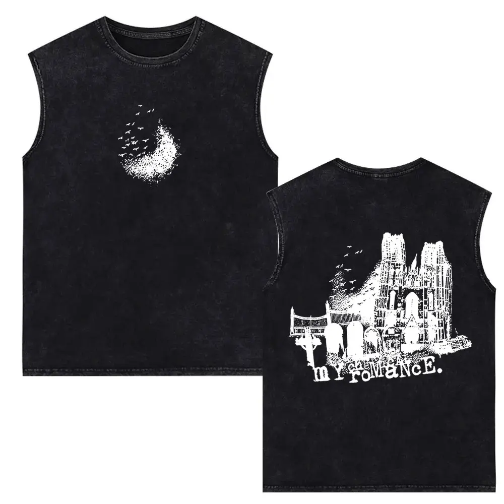 Limited My Chemical Romance Vintage Washed Tank Tops Men Women Retro Punk Emo Rock Band Sleeveless Vest Male Oversized T-shirt