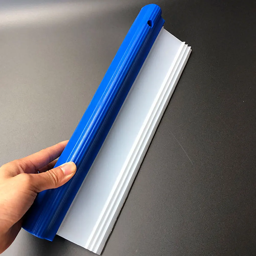 

1pc Silicone Window Squeegee Blue Durable Glass Scraper For Home Bathroom Mirror Kitchen Tiles Car Windshield Cleaning Tool