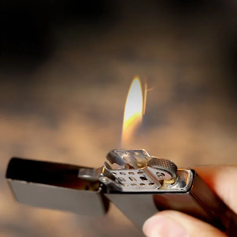 ZORRO Original Kerosene Lighter Retro Creative Pure Copper Shell Windproof Brass Cigarette Gasoline Engine Smoking