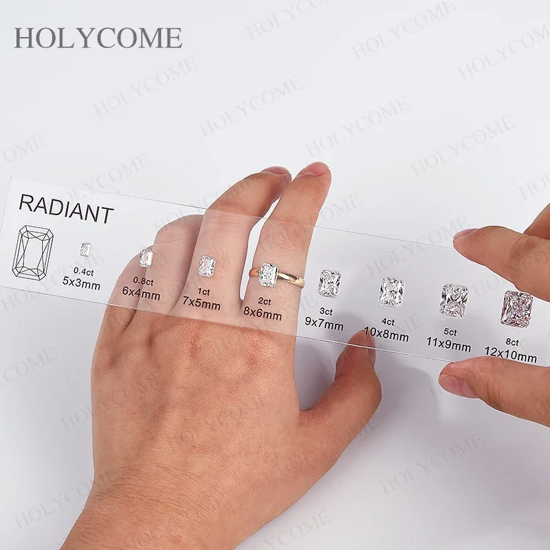 Aangepaste vergelijking grafiek kit set referentie verschillende mooie vormen edelsteen 5A zirkonia diamant karaat maten voor juwelierszaak