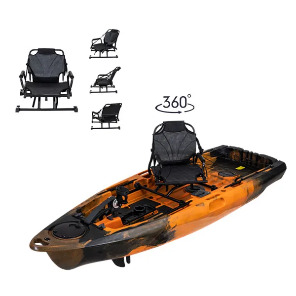 2.9 Meters HDPE Hull Material Pedal Fishing Kayak with 360 Degree Swivel Frame Chair