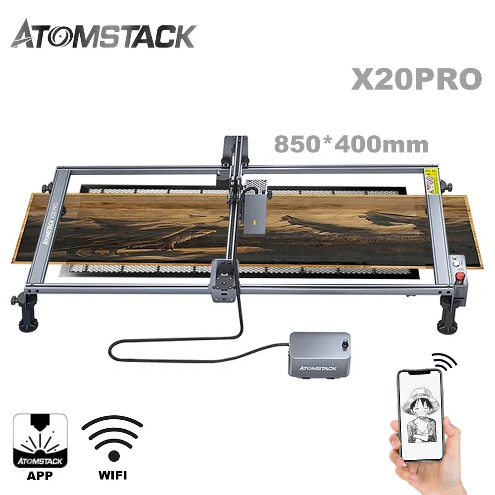 ATOMSTACK X20 PRO 130W Combo Set Desktop Stampante FAI DA TE Quad Core la.ser Modulo Router di CNC Macchina Da Taglio la.ser Macchina Per Incidere