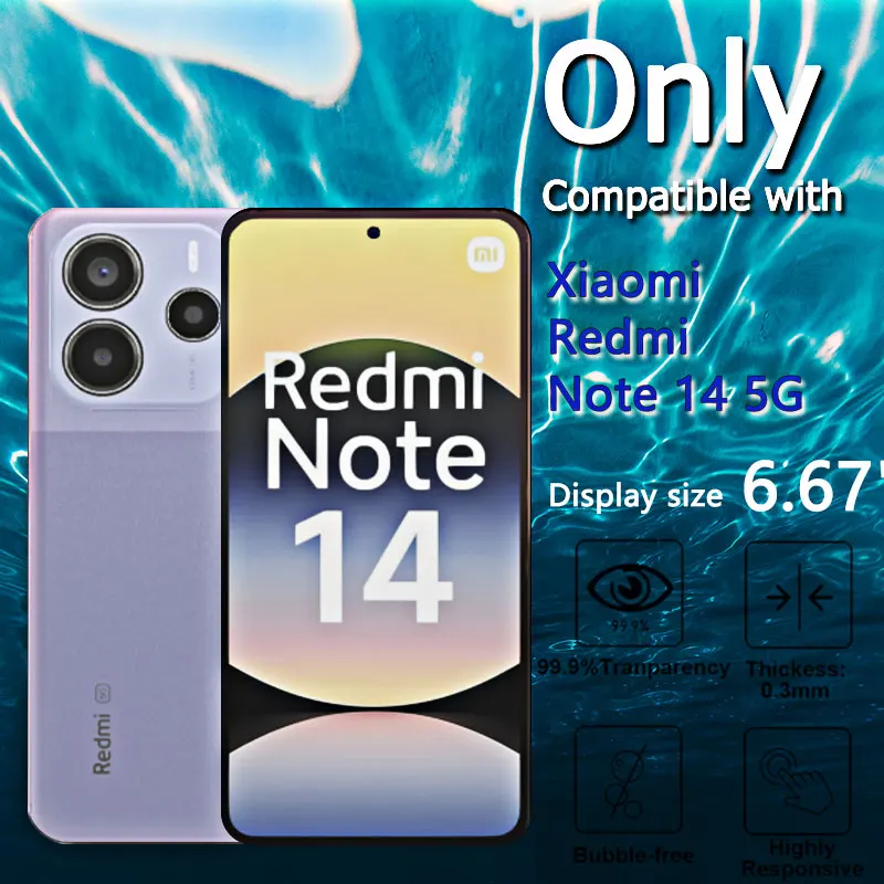 1-4pcs Screen Protectors For Xiaomi Redmi Note 14 5G Tempered Glass Crystal HD 9H High Aluminum Anti Scratch Case Friendly 6.67\
